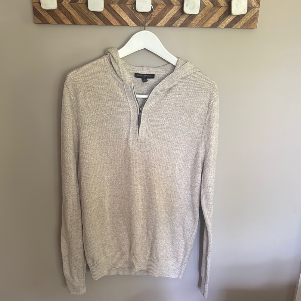 Banana Republic Cream Zip Up Sweater